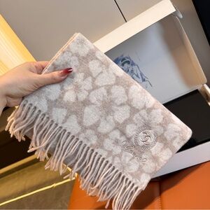 CHANEL Beige and Cream Scarf